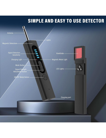 Detector de Cámaras Ocultas BEVECK LF-1, Anti Espía, 6 Niveles
