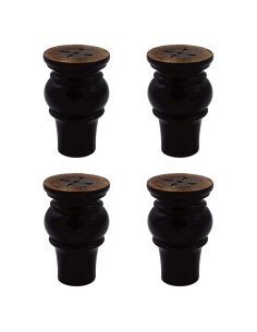 Patas de Madera Maciza WEICHUAN 10 cm Negras Juego de 4
