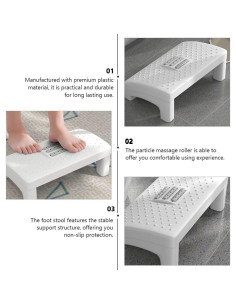 Taburete Ergonómico Milisten Blanco con Rodillos de Masaje 40x26.5cm 2