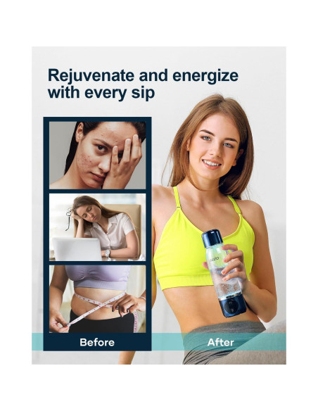 Botella de Agua de Hidrógeno BUZIO 3800ppb con Pantalla OLED