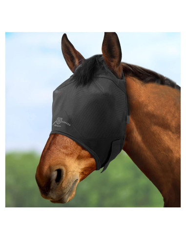 Máscara para Moscas de Caballo Harrison Howard Negra Mediana
