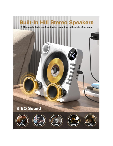 Reproductor de CD Bluetooth Greadio CD86 con altavoces HiFi