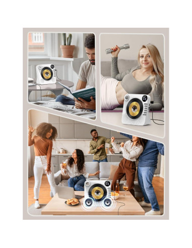 Reproductor de CD Bluetooth Greadio CD86 con altavoces HiFi