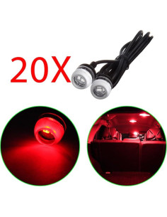 Luz LED Redonda ECCPP 18mm Roja para Niebla y DRL 2