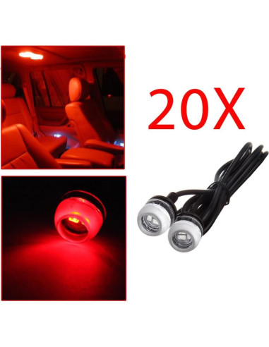 Luz LED Redonda ECCPP 18mm Roja para Niebla y DRL