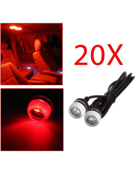 Luz LED Redonda ECCPP 18mm Roja para Niebla y DRL