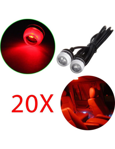 Luz LED Redonda ECCPP 18mm Roja para Niebla y DRL