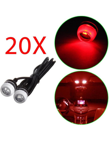 Luz LED Redonda ECCPP 18mm Roja para Niebla y DRL