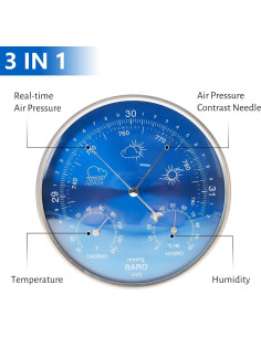 Estación Meteorológica 3 en 1 JGDYFT - Termómetro, Barómetro, Higrómetro 2