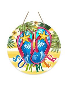 Cartel de Madera Colgante IKJH 20cm Decoración Tropical