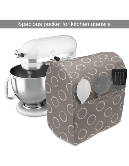 Cubierta para Batidora de Pie Ambesonne Taupe 6-8 Qt con Bolsillos