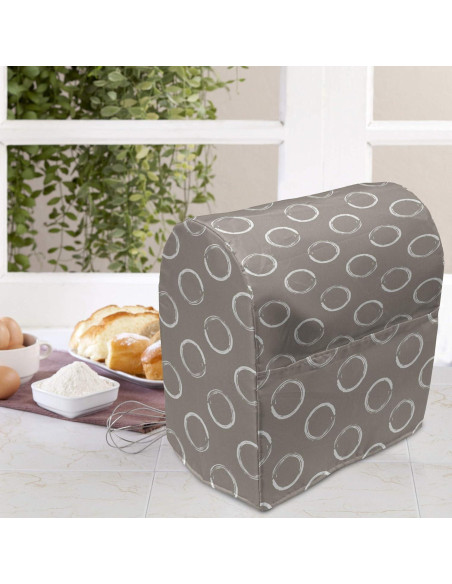 Cubierta para Batidora de Pie Ambesonne Taupe 6-8 Qt con Bolsillos