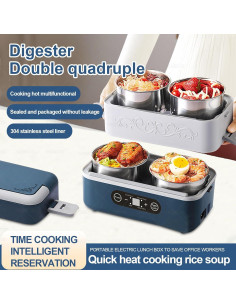 Caja de Almuerzo Eléctrica Rzlinn 2.4L 4 Compartimentos Azul 2