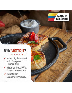 Parrilla Redonda Hierro Fundido Victoria 31.75 cm Sazonada 2
