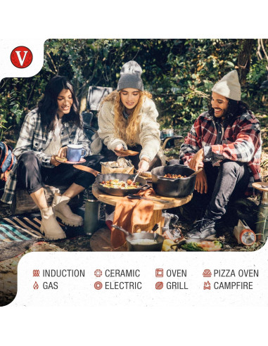 Parrilla Redonda Hierro Fundido Victoria 31.75 cm Sazonada