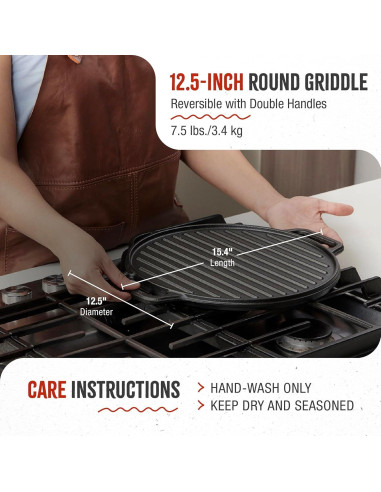 Parrilla Redonda Hierro Fundido Victoria 31.75 cm Sazonada