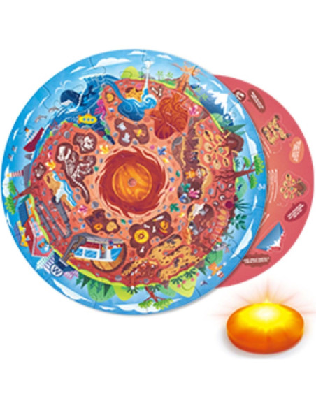 Rompecabezas Mundo Subterráneo Hape 36 Piezas con Luz LED