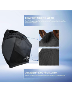 Máscara para Moscas de Caballo Harrison Howard Negra Mediana 2