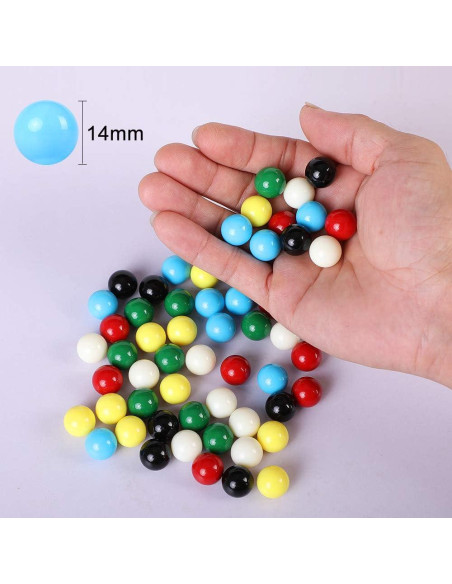 Bolas de Mármol de Reemplazo Laviesto 14mm 60 Piezas 6 Colores