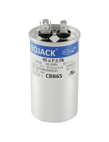 Capacitor de Arranque BOJACK 65 uF 240V CBB65 para Ventilador