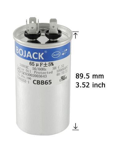 Capacitor de Arranque BOJACK 65 uF 240V CBB65 para Ventilador