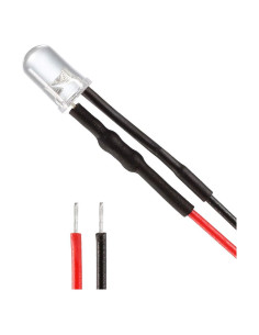 10 LEDs Pre Cableados 5mm uxcell Blanco DC 24V 20cm