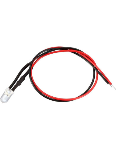 10 LEDs Pre Cableados 5mm uxcell Blanco DC 24V 20cm