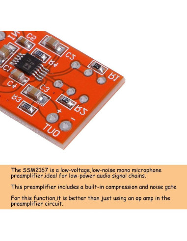 KOOBOOK Preamplificador de Micrófono SSM2167 2 Pcs DC 3V-5V