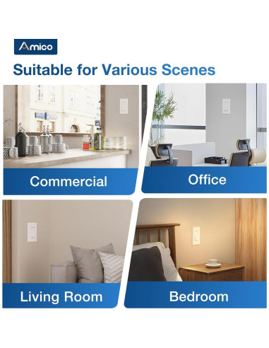 Paquete de 30 Interruptores de Luz Amico Polo Único Blanco 15A