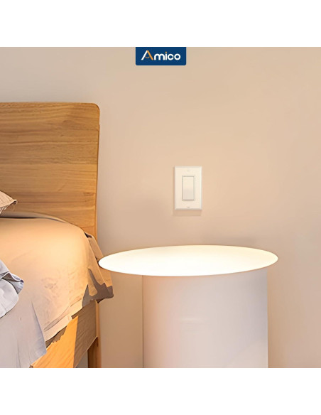 Paquete de 30 Interruptores de Luz Amico Polo Único Blanco 15A