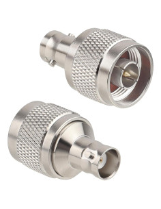 Adaptador Conector N Macho a BNC Hembra 50 Ohm - MOOKEERF (2 Pcs)