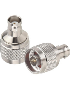 Adaptador Conector N Macho a BNC Hembra 50 Ohm - MOOKEERF (2 Pcs) 2