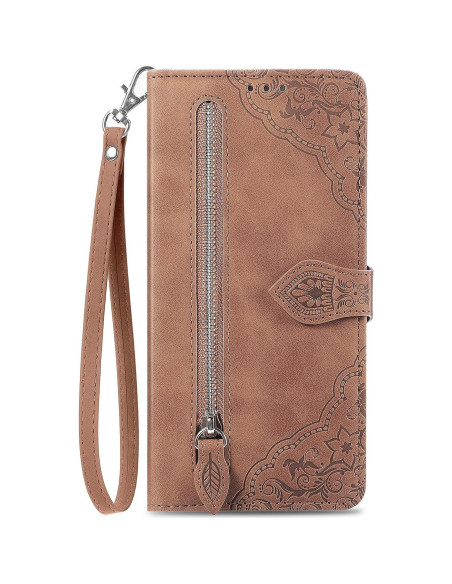 Funda de cuero para Nokia X100 5G con cremallera y soporte