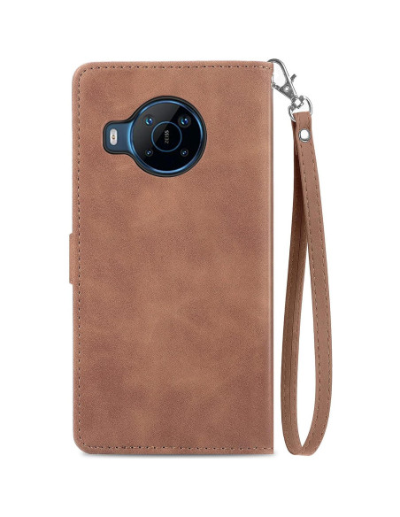 Funda de cuero para Nokia X100 5G con cremallera y soporte