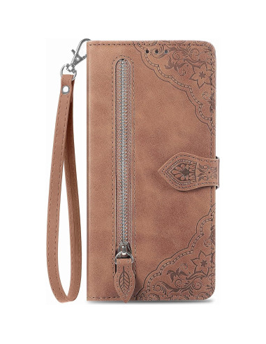 Funda de cuero para Nokia X100 5G con cremallera y soporte