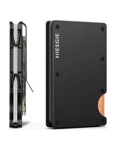Billetera Minimalista HIESGIE de Aluminio con Bloqueo RFID - Negro