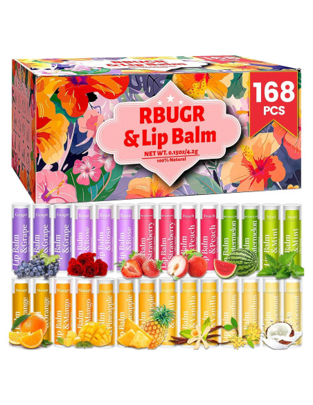 168 Balsamos Labiales RBUGR con 12 Sabores Naturales