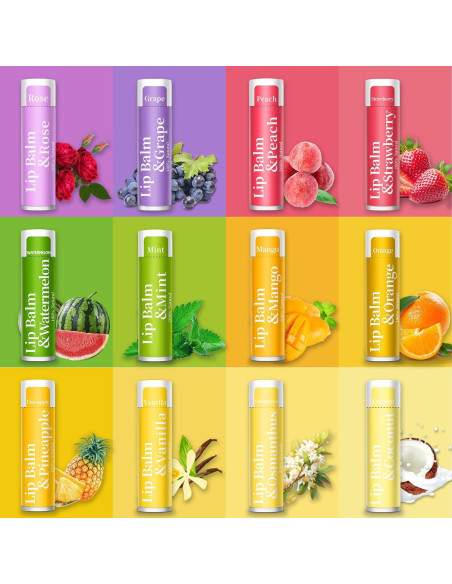 168 Balsamos Labiales RBUGR con 12 Sabores Naturales