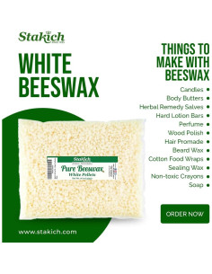 Pellets de Cera de Abeja Pura Stakich 0.45 kg Grado Cosmético 2