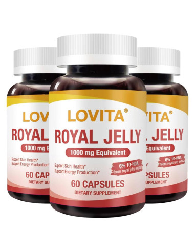 Jalea Real Lovita 333 mg 10-HDA 20 mg 60 Cápsulas Veganas