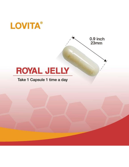 Jalea Real Lovita 333 mg 10-HDA 20 mg 60 Cápsulas Veganas