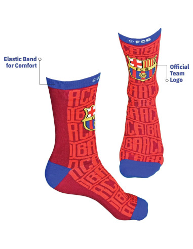 Calcetines oficiales FC Barcelona rojos talla 9-13 con logo