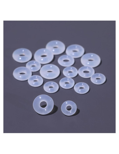 50 Tapones de Silicona Qualima para Piercings 4mm Transparentes