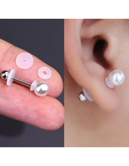 50 Tapones de Silicona Qualima para Piercings 4mm Transparentes 50 Tapones de Silicona Qualima para Piercings 4mm Transparentes