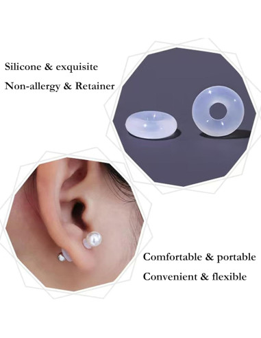 50 Tapones de Silicona Qualima para Piercings 4mm Transparentes