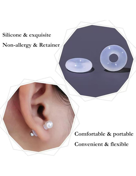 50 Tapones de Silicona Qualima para Piercings 4mm Transparentes 50 Tapones de Silicona Qualima para Piercings 4mm Transparentes