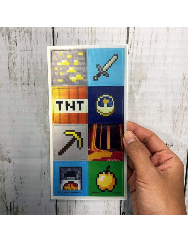 Pegatinas Lenticulares 3D Minecraft Unique - 16 Piezas Multicolor