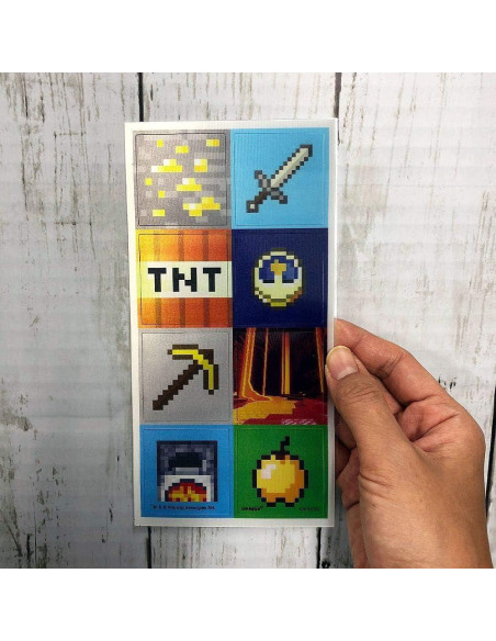 Pegatinas Lenticulares 3D Minecraft Unique - 16 Piezas Multicolor