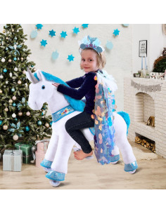 Caballo Unicornio Montable WondeRides Azul 76 cm para Niños 3-4 Años 2