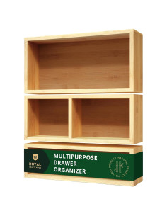 Organizador de Cajones de Bambú Royal Craft Wood - 3 Cajas